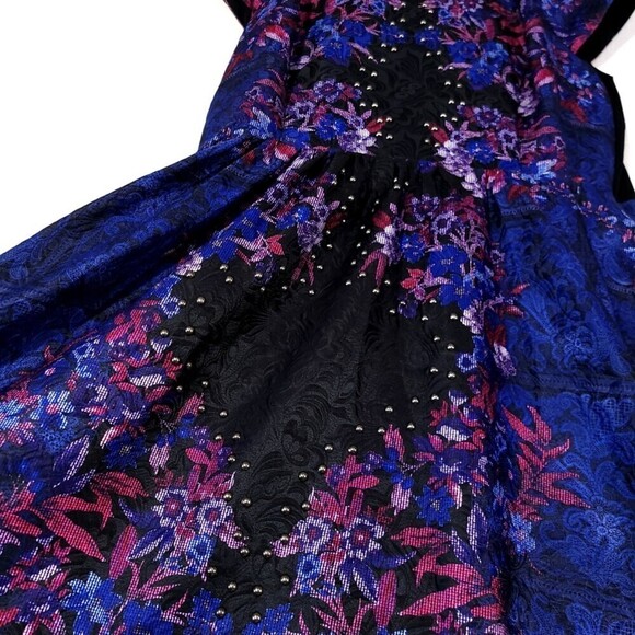 NEW City Chic Whimsigoth A-Line Dress in Studded Black Blue Pink Plus Size 22 - Picture 6 of 13